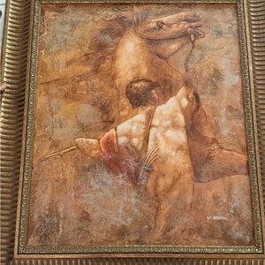 Vintage Style Brown and Tan Art Print